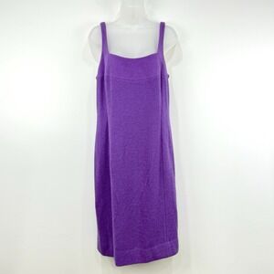 Rena Lange Dress Womens 8 Purple VTG Babydoll Retro Knit Sleeveless Minimalist